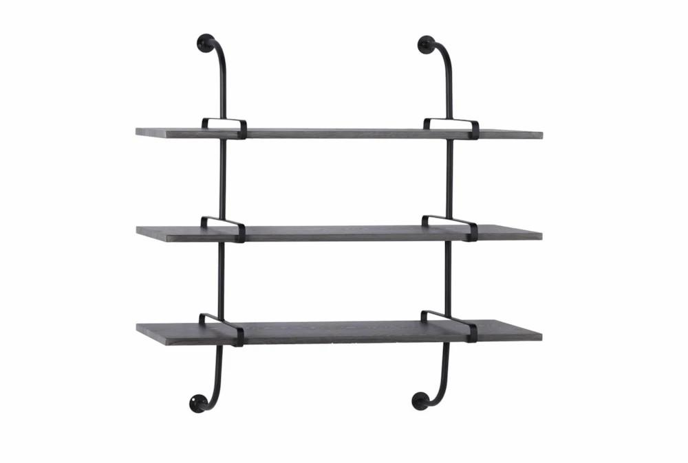 Wall Shelves | 38X39 Inch Metal + Wood Plank 3 Tier Wall Shelf Decor Wall Shelves