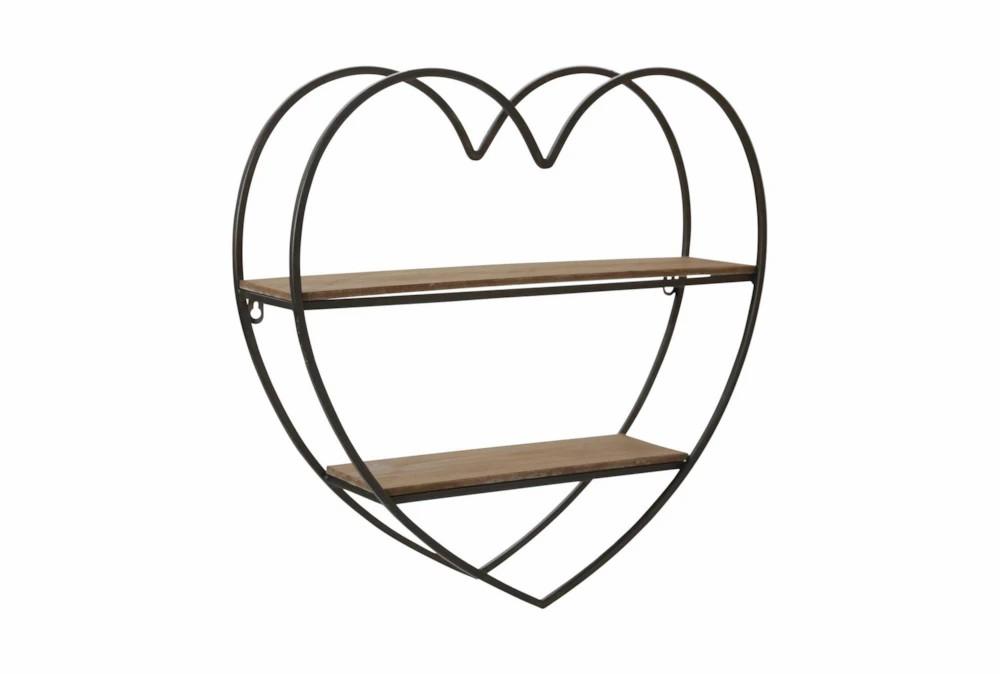 Wall Shelves | Black 2 Tier Heart Wall Shelf Decor Wall Shelves