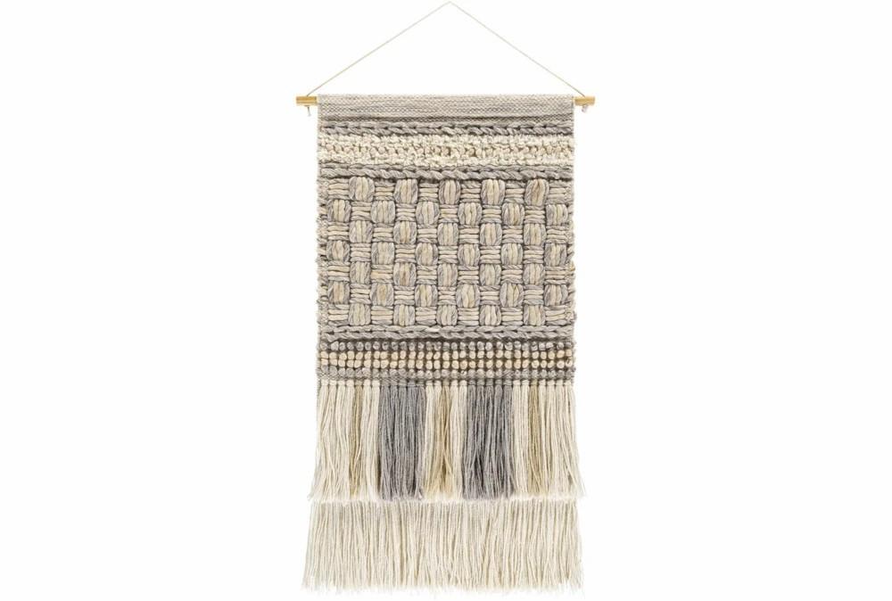 Wall Tapestries | Wall Tapestry-Basketweave Khaki Grey 19X32 Decor Wall Tapestries