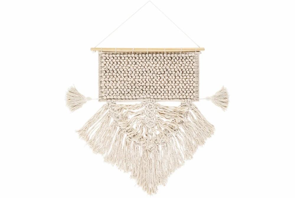 Wall Tapestries | Wall Tapestry-Fringe Tassels Cream 19X28 Decor Wall Tapestries