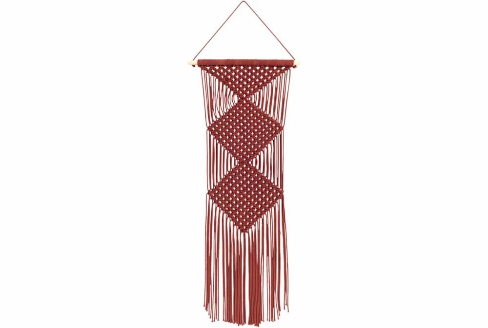 Wall Tapestries | Wall Tapestry-Macrame Red 40X14 Decor Wall Tapestries