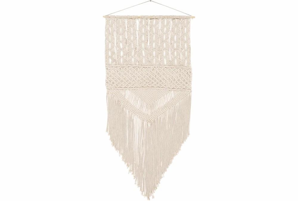 Wall Tapestries | Wall Tapestry-Marcrame Fringe Cream Large 29X60 Decor Wall Tapestries