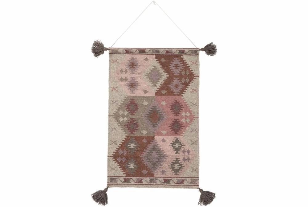 Wall Tapestries | Wall Tapestry-Tassels Eggplant Beige 24X36 Decor Wall Tapestries