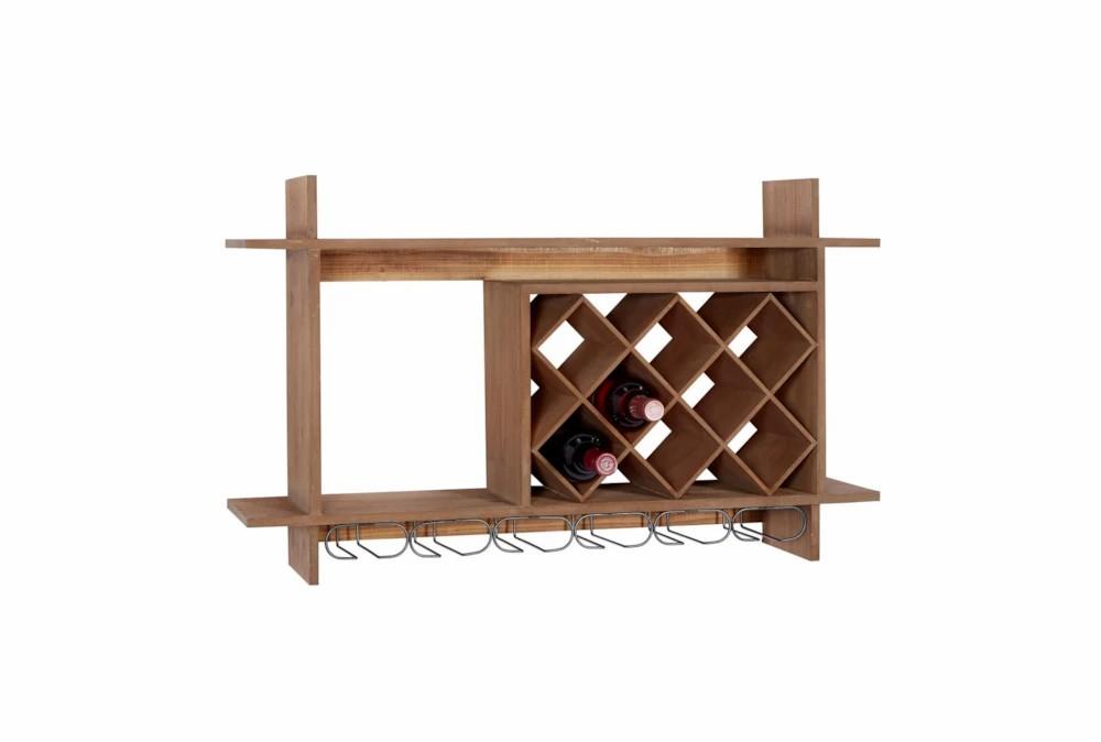 Wine Holders | 34X20 Brown Wood Wine Rack Wall Storage Decor Wine Holders