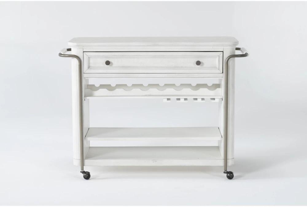 Wine Holders | Martin White Modern Farmhouse Bar Cart With Wheels Decor Wine Holders