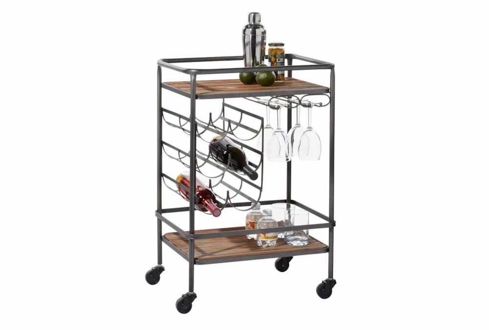 Wine Holders | Rolling Industrial Bar Cart With Wheels Decor Wine Holders