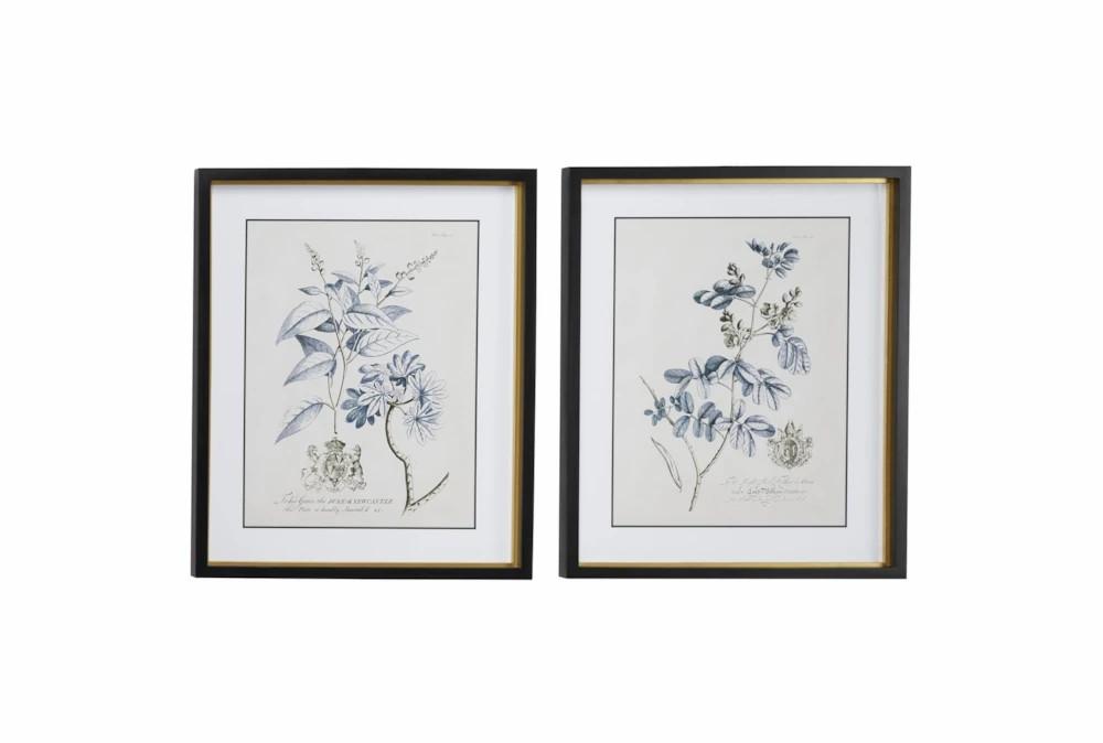 Wood Wall Art | 20X24 Inch Blue + Cream Vintage Floral Wall Art Set Of 2 Decor Wood Wall Art