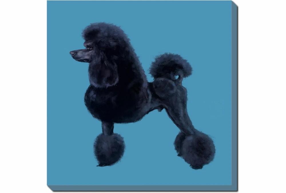 Wood Wall Art | 24X24 Black Poodle With Gallery Wrap Decor Wood Wall Art