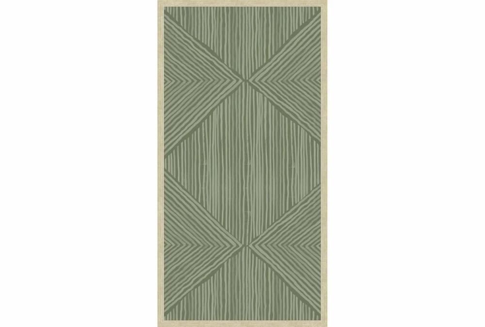 Wood Wall Art | 24X48 Organic Geometric Moss Green With Champagne Frame Decor Wood Wall Art