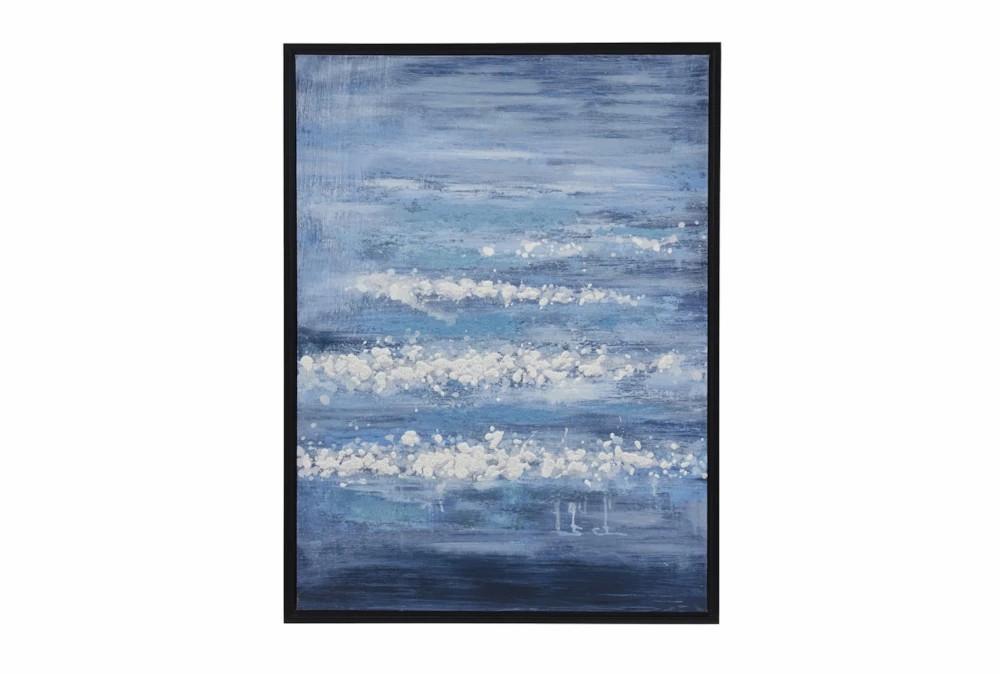 Wood Wall Art | 30X39 Blue Waves Framed Wall Art Decor Wood Wall Art