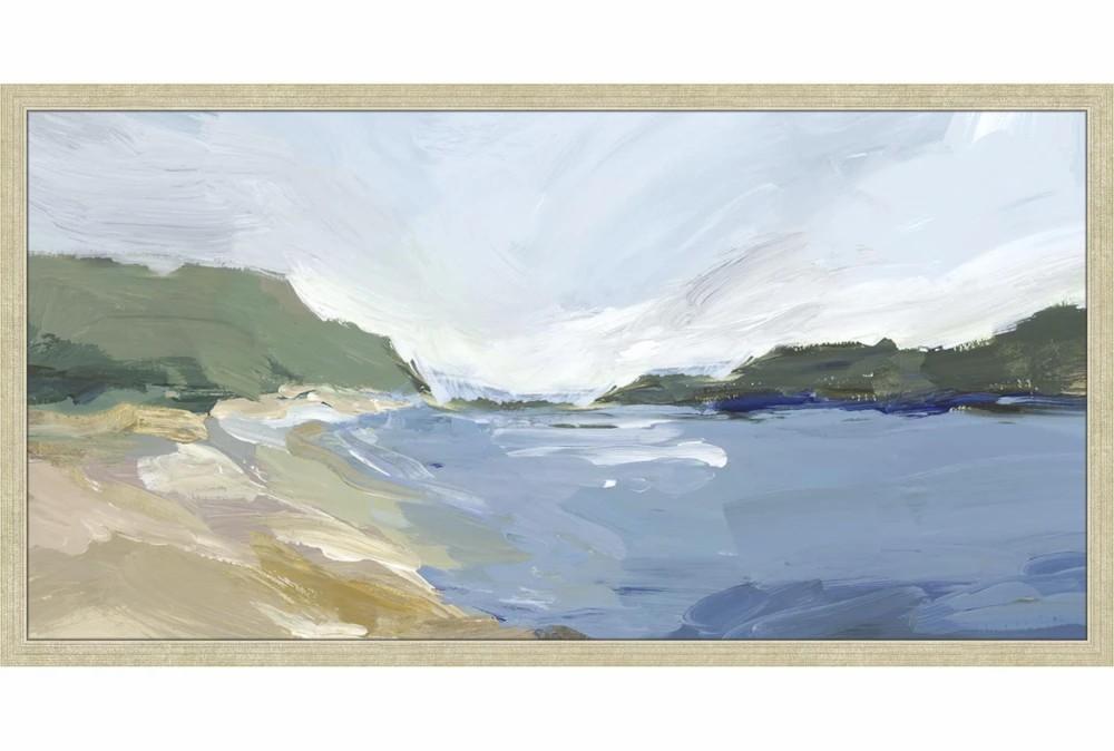 Wood Wall Art | 42X22 Peaceful Coast Ii With Champage Frame Decor Wood Wall Art