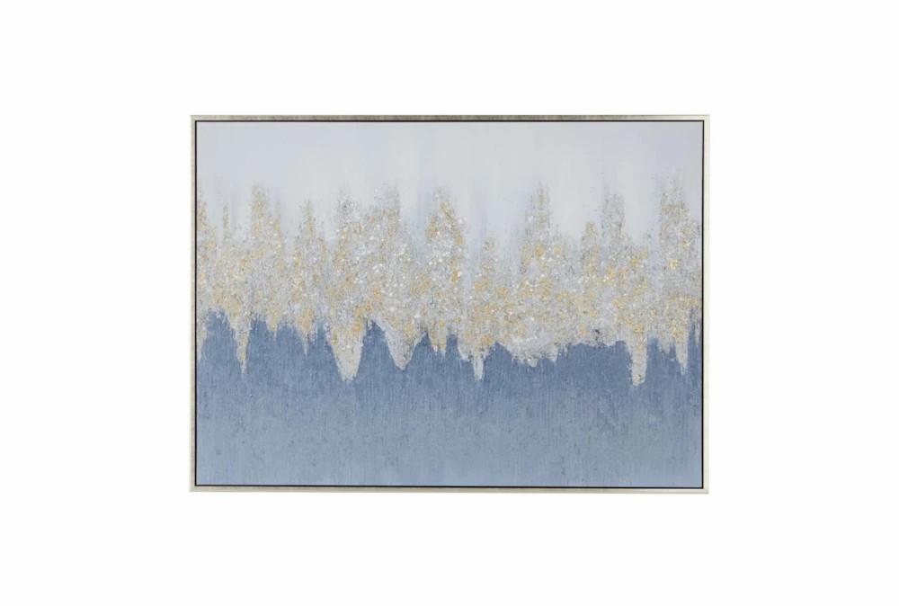 Wood Wall Art | 66X48 Blue + Gold Polystone Framed Wall Art Decor Wood Wall Art