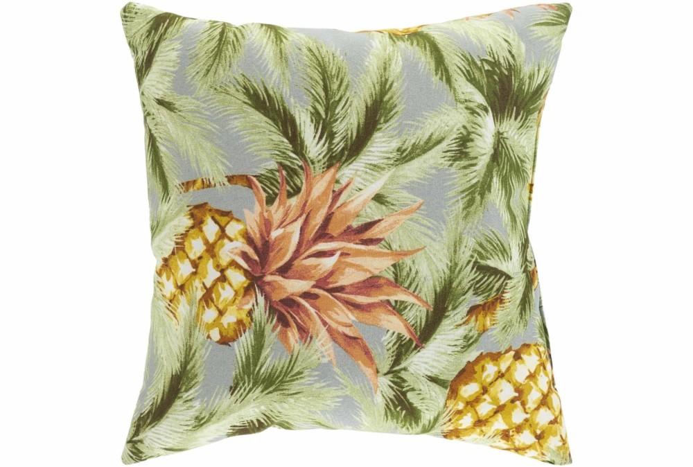 Accent + Throw Pillows | Outdoor Accent Pillow-Light Grey Pineapple 16X16 Accent + Throw Pillows Accent + Throw Pillows