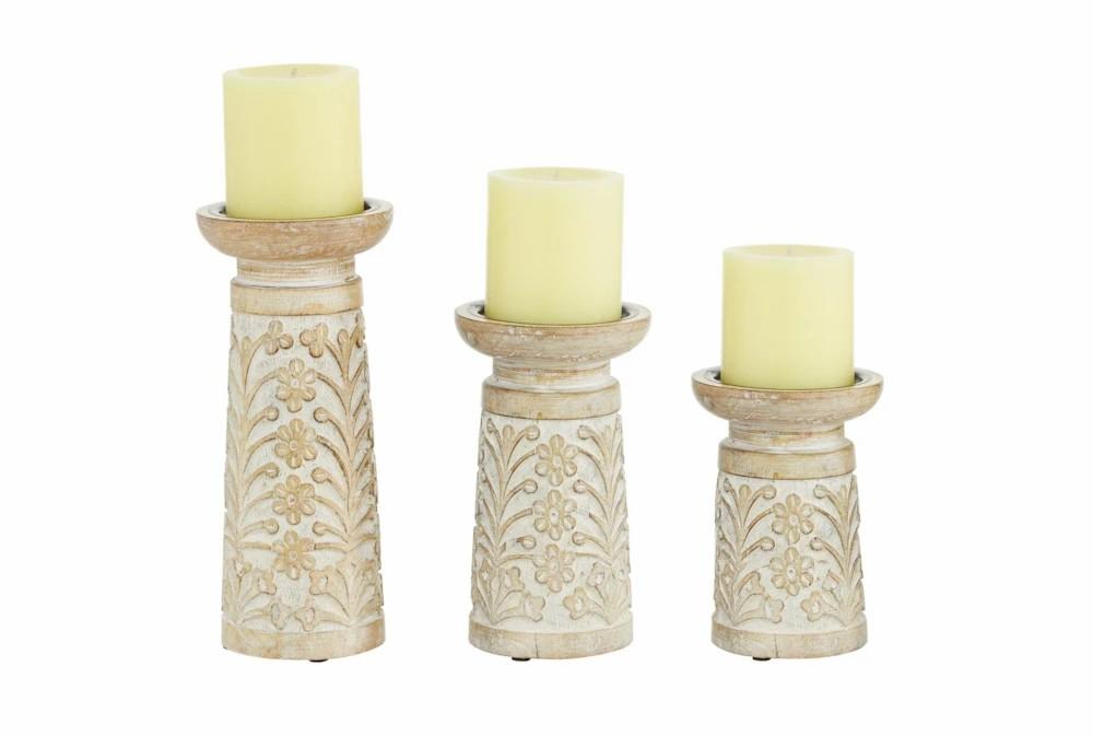 Candle Holders | Brown Wood Candle Holder Set Of 3 Candle Holders Candle Holders