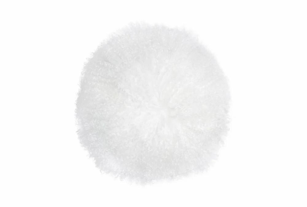 Throw Blankets | New Zealand White Sheepskin 16 Inch Round Pillow Decor Throw Blankets