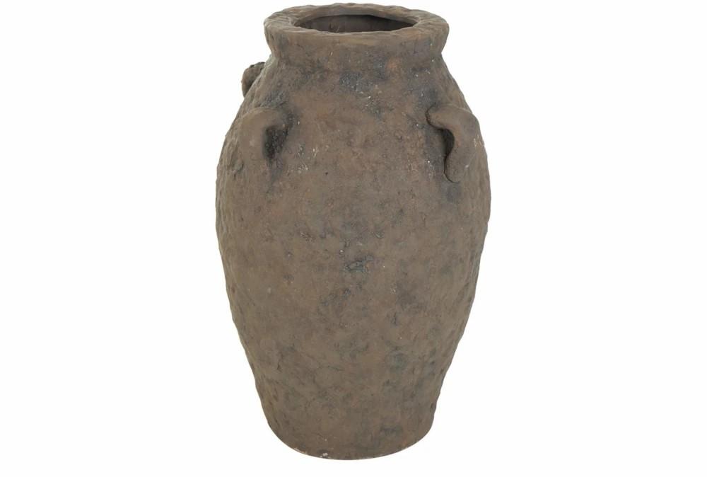 Vases | 15″ Brown Distressed Handmade Ceramic Arch Handle Vase Decor Vases