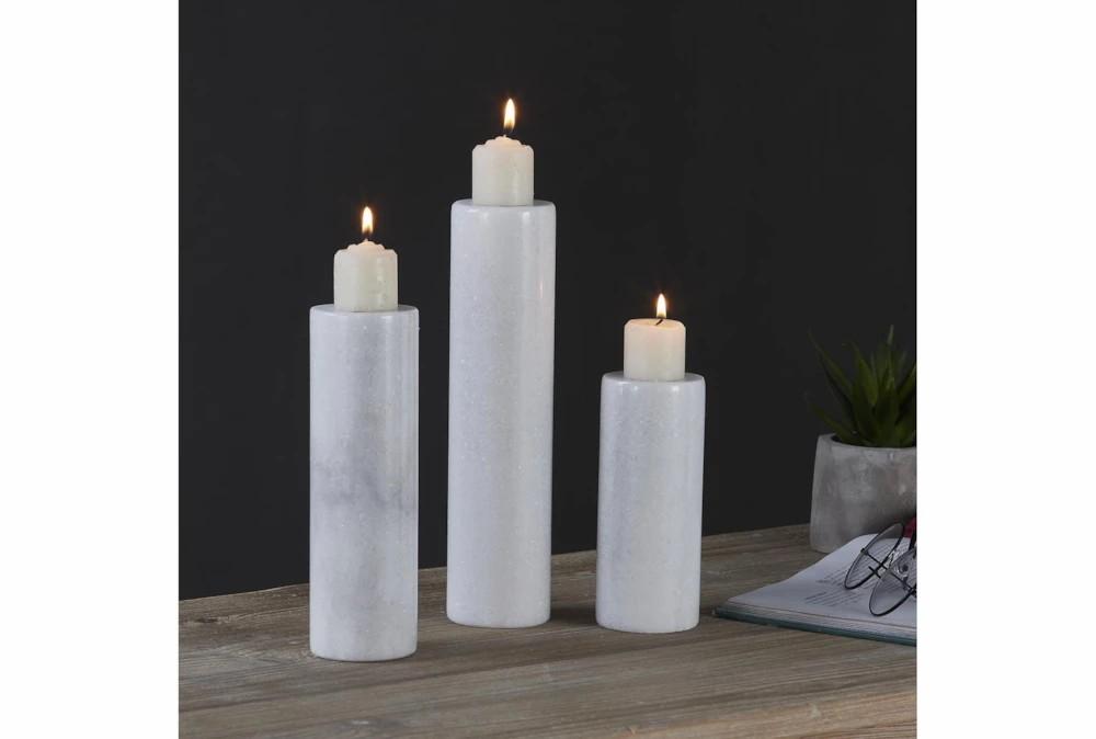 Candle Holders | 6, 8, + 10 Inch Marble Tea Light Candle Holders Set Of 3 Candle Holders Candle Holders