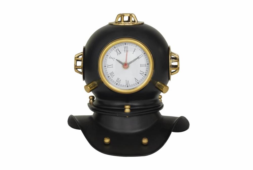 Clocks | 8″ Black Metal Diver Helmet Clock Clocks Clocks