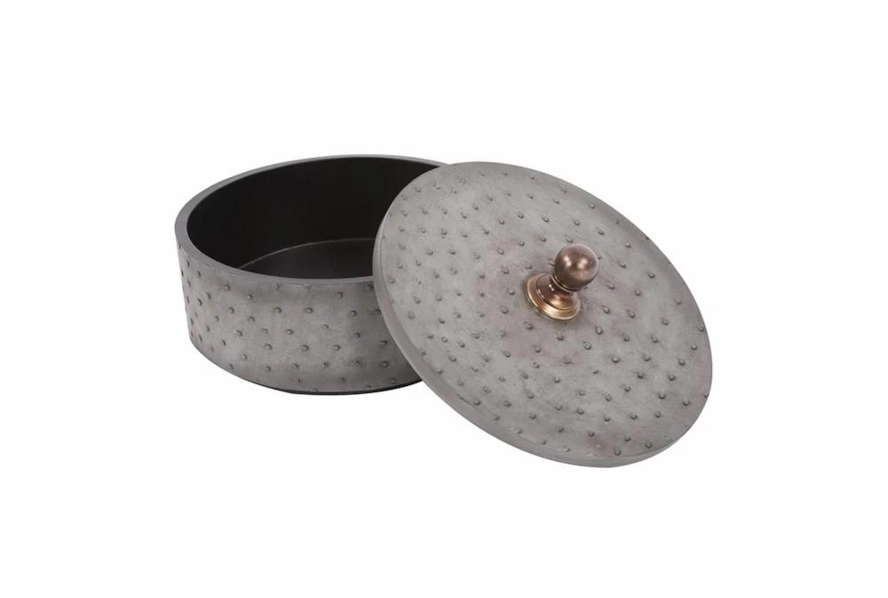 Decorative Boxes | 8 Inch Grey Faux Ostrich Skin Decorative Box Decor Decorative Boxes