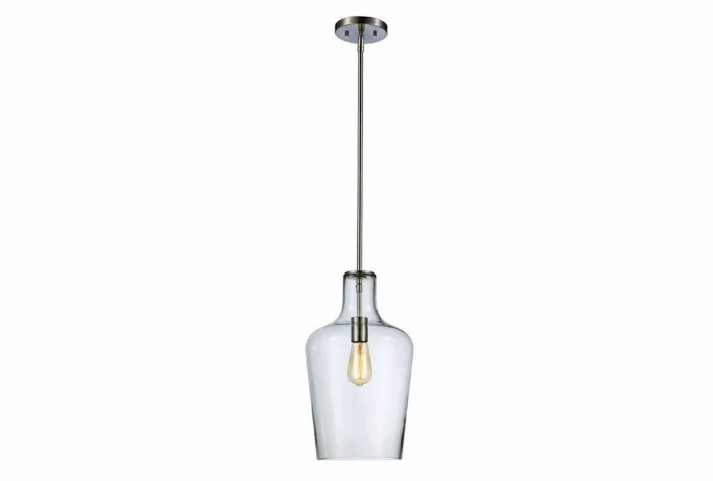 Pendant Lights | 9.9X56.3 Brushed Nickel Glass Bell Pendant