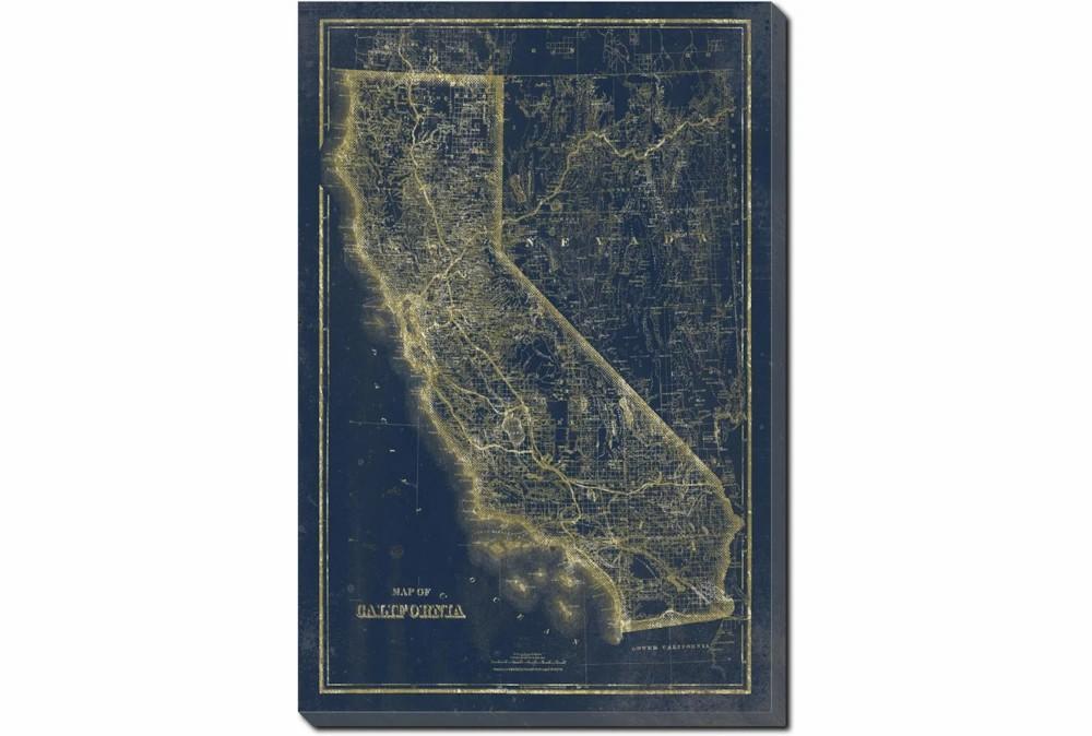 Wall Art Prints | 24X36 Ca Map Navy And Gold Decor Wall Art Prints