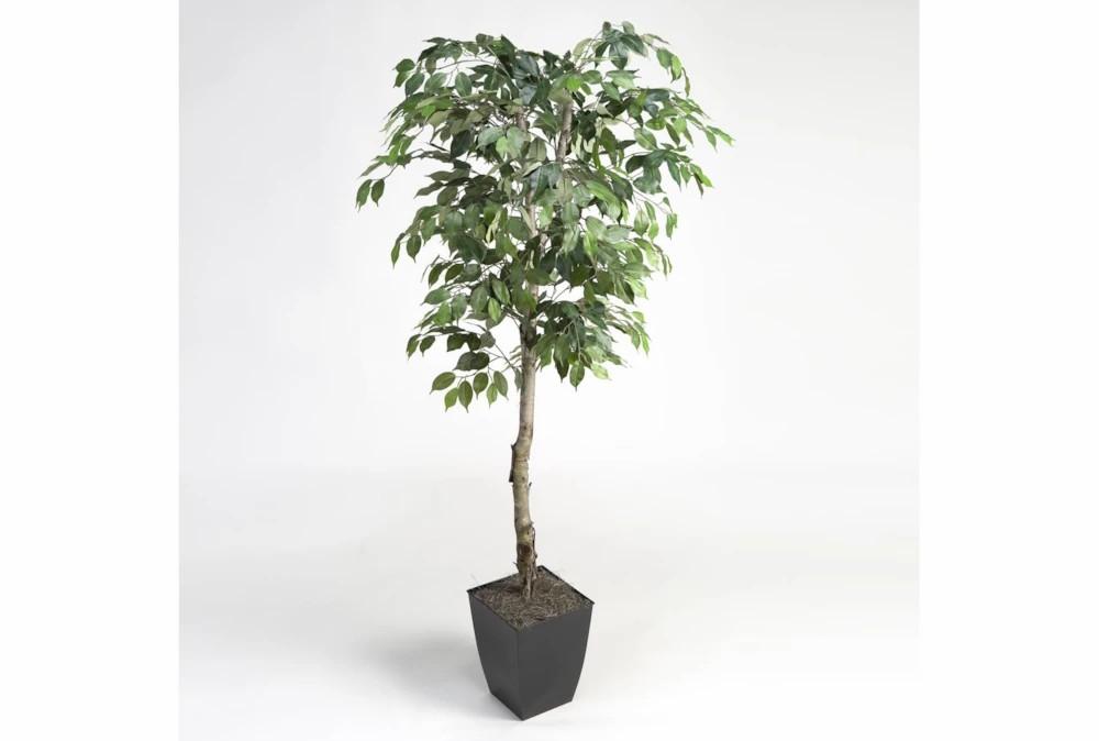 Artificial Plants | 6′ Ficus Tree In Black Square Metal Planter Artificial Plants Artificial Plants