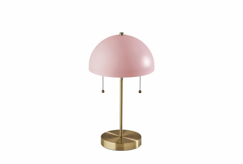 Desk Lamps | 18 Inch Pink Metal + Brass Mushroom Table Lamp Decor Desk Lamps