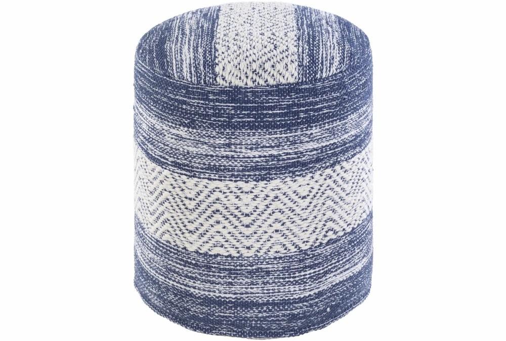 Poufs | Pouf-Blue Denim White Stripe Decor Poufs