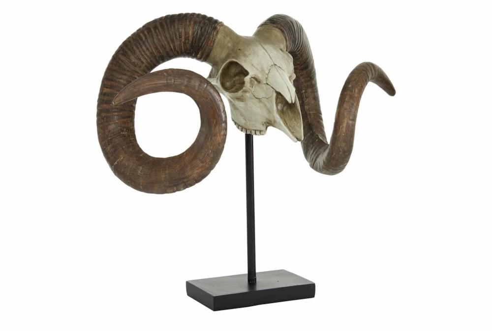 Sculptures + Figurines | Sheep Skull On Stand Decor Sculptures + Figurines