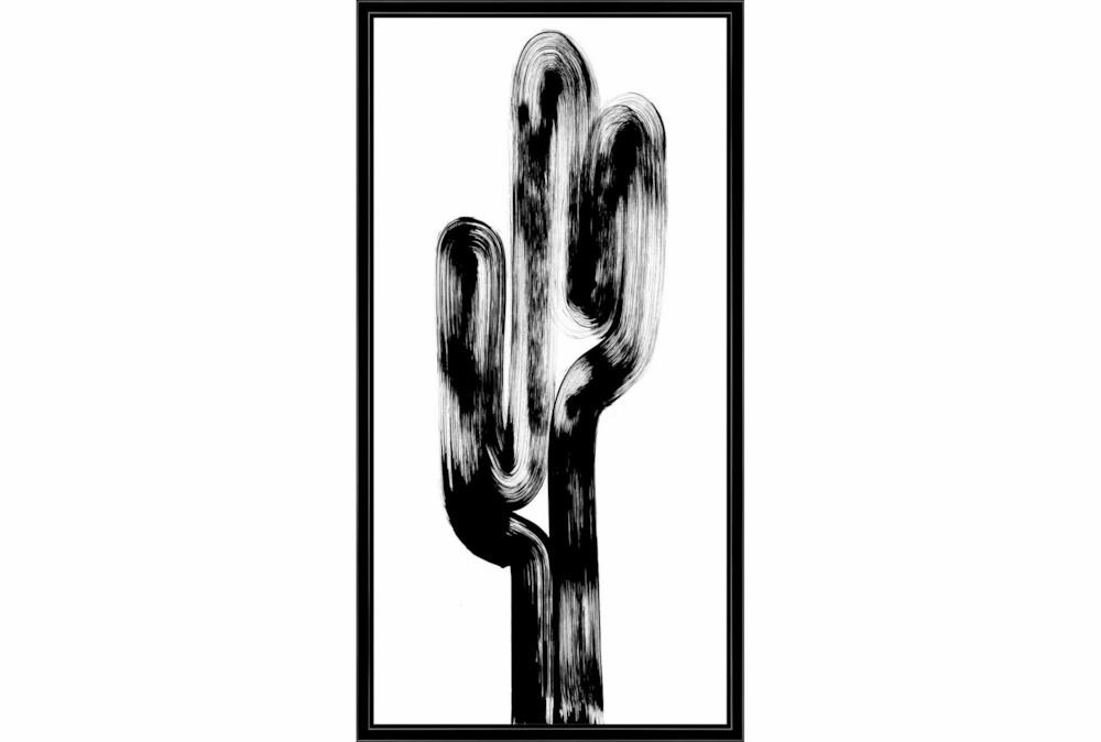 Framed Canvas Art | 22X42 Modern Cactus I With Black Frame Decor Framed Canvas Art