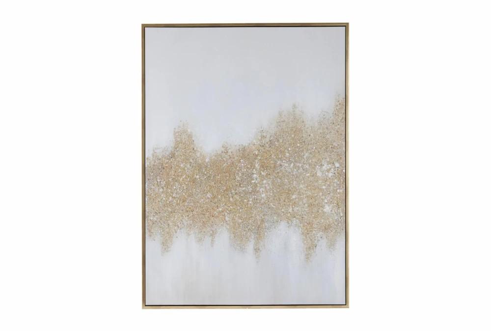 Framed Canvas Art | 48X65 Gold Sparkle Polystone Framed Wall Art Decor Framed Canvas Art