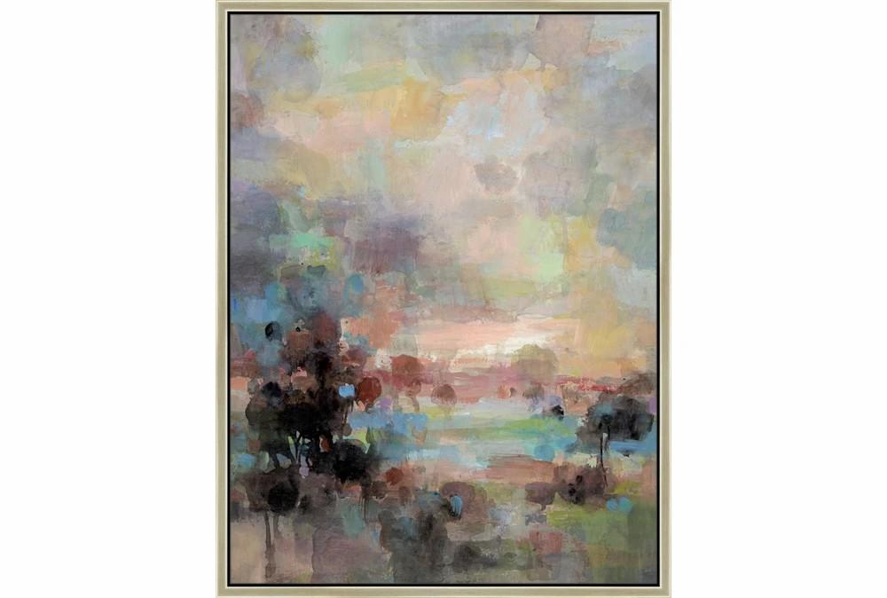 Wood Wall Art | 32X42 Colors Of Dusk Ii With Champagne Frame Decor Wood Wall Art