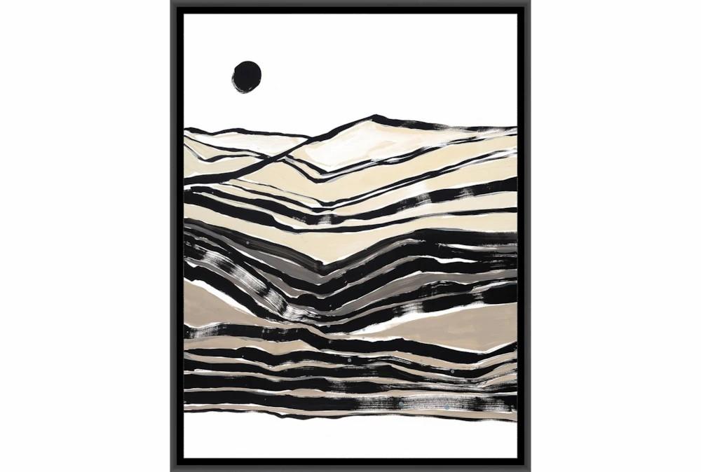 Wood Wall Art | 32X42 Peaks Line Drawing With Black Frame Decor Wood Wall Art