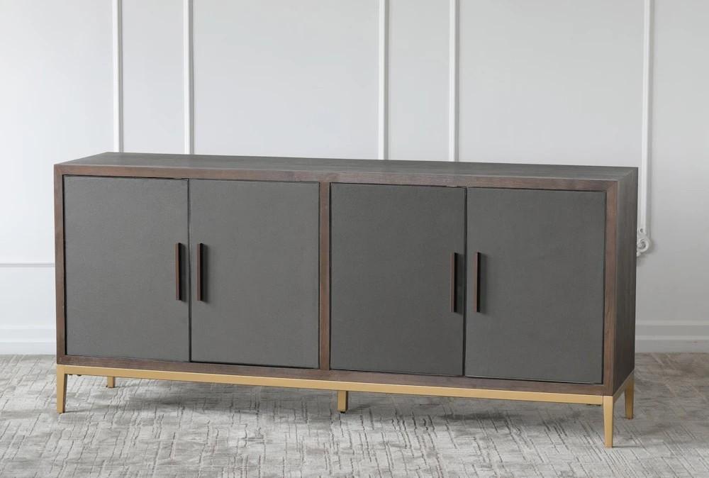 Elements | Brown + Grey Ash 4 Door Sideboard Decor Elements