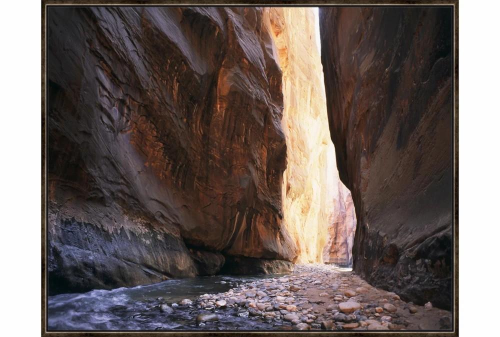 Framed Canvas Art | 52X42 Slot Canyon With Espresso Frame Decor Framed Canvas Art