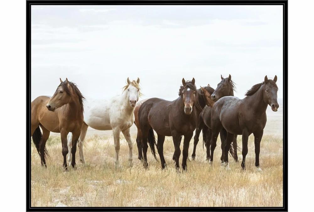 Wall Pictures | 52X42 Wild Horses With Black Frame Decor Wall Pictures